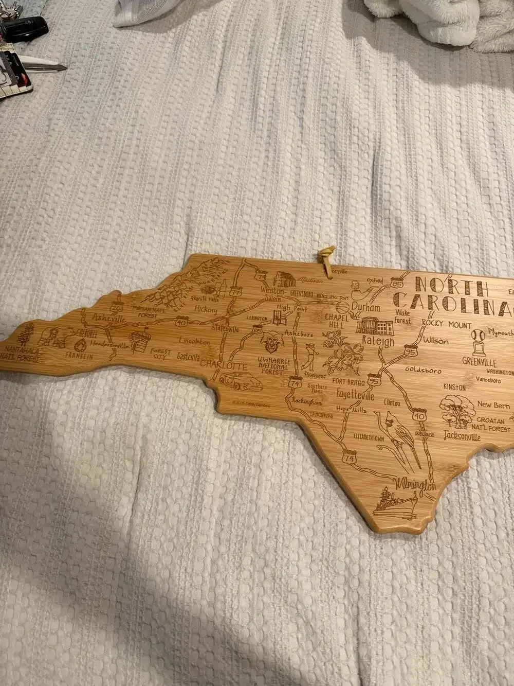 Destination North Carolina State Shaped Cutting Board & Serving Platter
